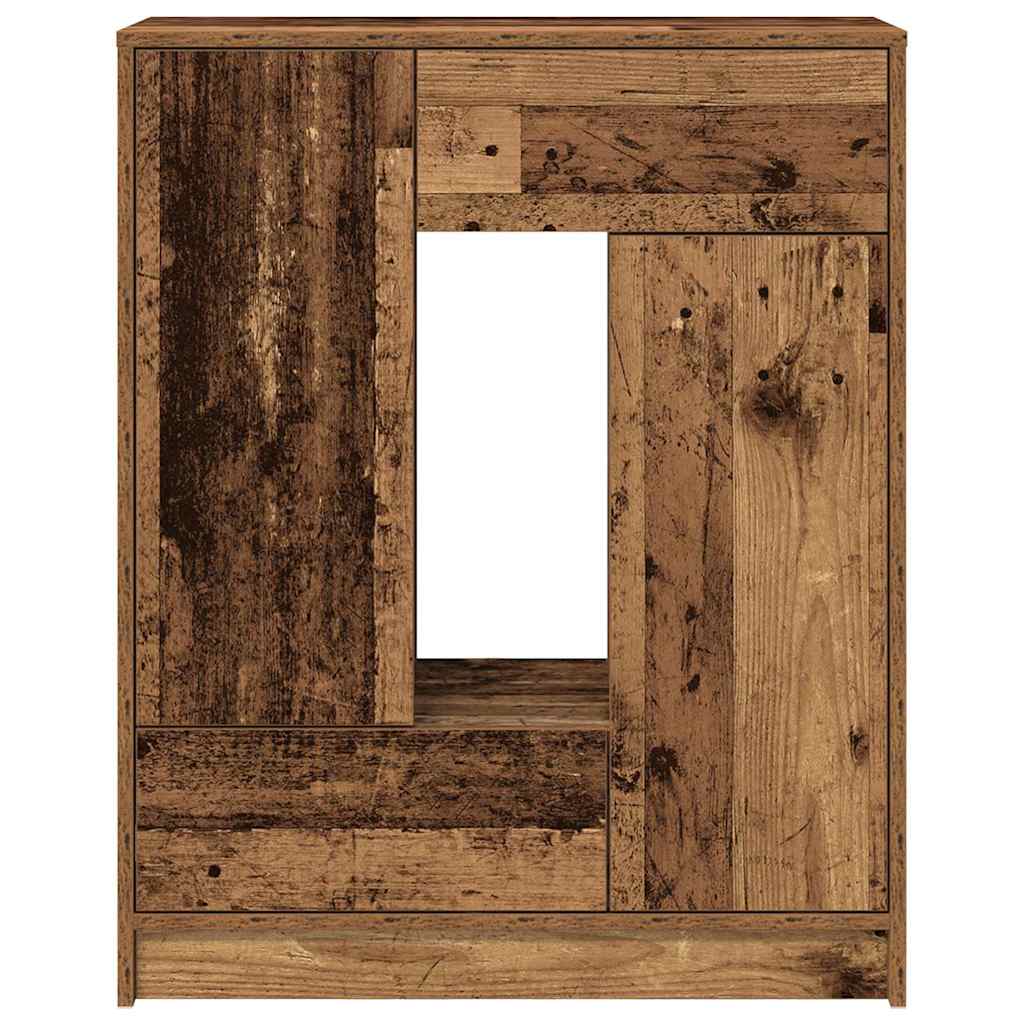 Credenza con Cassetti e Ante-Buffet-Armadio da cucina Legno Antico 73x31x90 cm