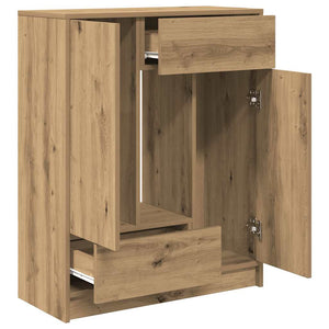 Credenza con Cassetti e Ante Rovere Artigianale 73x31x90 cm 861858