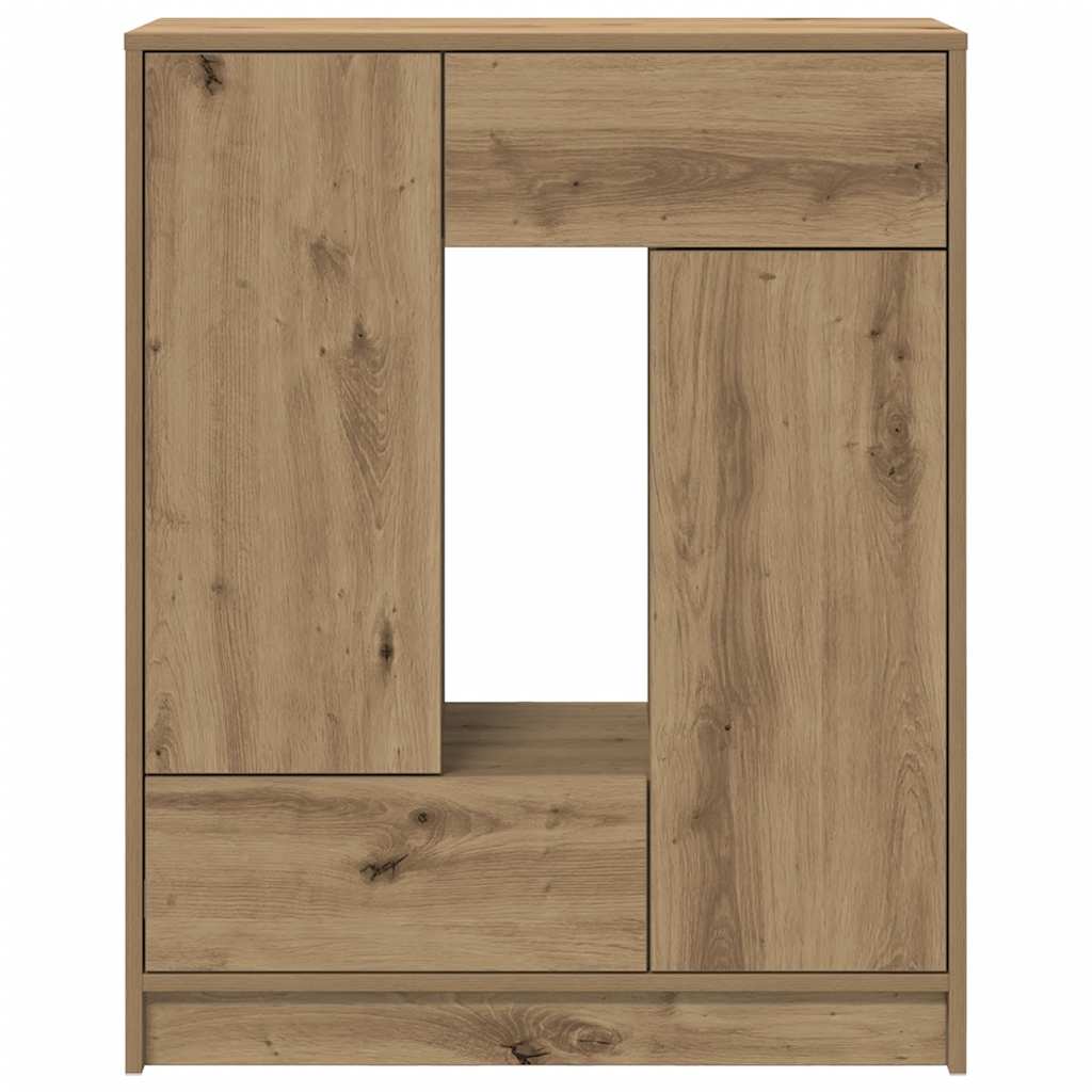 vidaXL Credenza con Cassetti e Ante Rovere Artigianale 73x31x90 cm