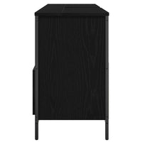 Mobile Lavabo da Bagno con Cassetti Rovere Nero 90x34,5x60 cm