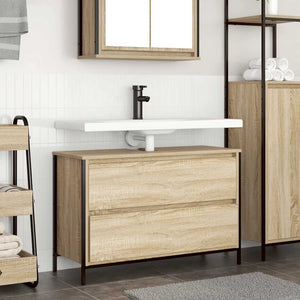 Mobile Lavabo da Bagno-Armadietto da bagno con Cassetti Rovere Sonoma 90x34,5x60 cm