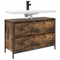 Mobile Lavabo da Bagno con Cassetti Rovere Fumo 90x34,5x60 cm 861879