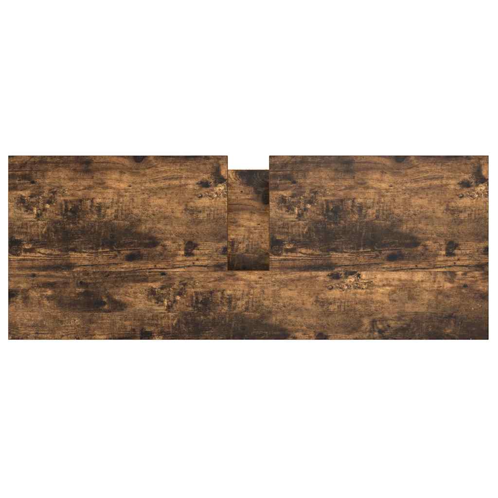 Mobile Lavabo da Bagno con Cassetti Rovere Fumo 90x34,5x60 cm 861879