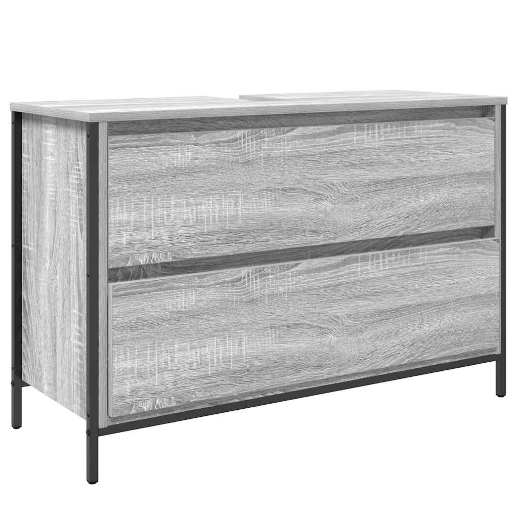 Mobile Lavabo da Bagno con Cassetti Grigio Sonoma 90x34,5x60 cm 861880