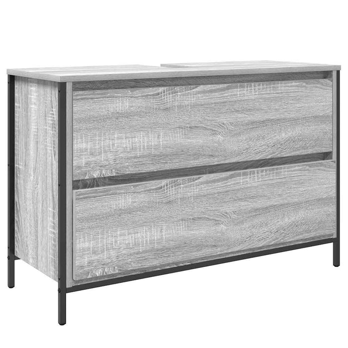 Mobile Lavabo da Bagno-Armadietto da bagno con Cassetti Grigio Sonoma 90x34,5x60 cm