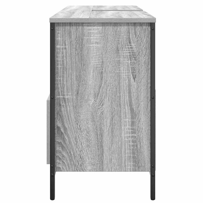 Mobile Lavabo da Bagno con Cassetti Grigio Sonoma 90x34,5x60 cm