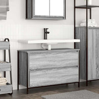 Mobile Lavabo da Bagno con Cassetti Grigio Sonoma 90x34,5x60 cm