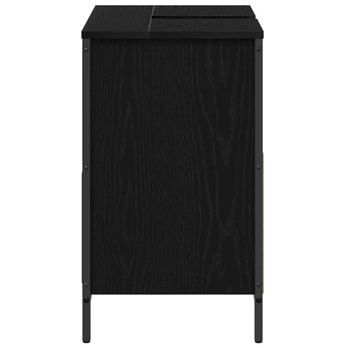 Mobile Lavabo da Bagno con Cassetti Rovere Nero 60x34,5x60 cm