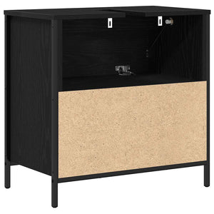 Mobile Lavabo da Bagno-Armadietto da bagno con Cassetti Rovere Nero 60x34,5x60 cm