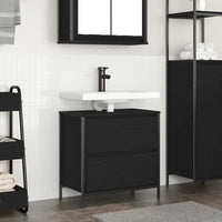 Mobile Lavabo da Bagno con Cassetti Rovere Nero 60x34,5x60 cm