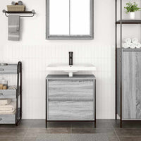 Mobile Lavabo da Bagno con Cassetti Grigio Sonoma 60x34,5x60 cm 861885