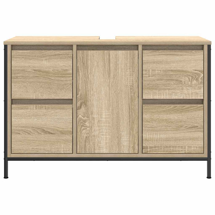 Mobile Lavabo con Cassetti-Armadietto da bagno Rovere Sonoma 90x34,5x60 cm