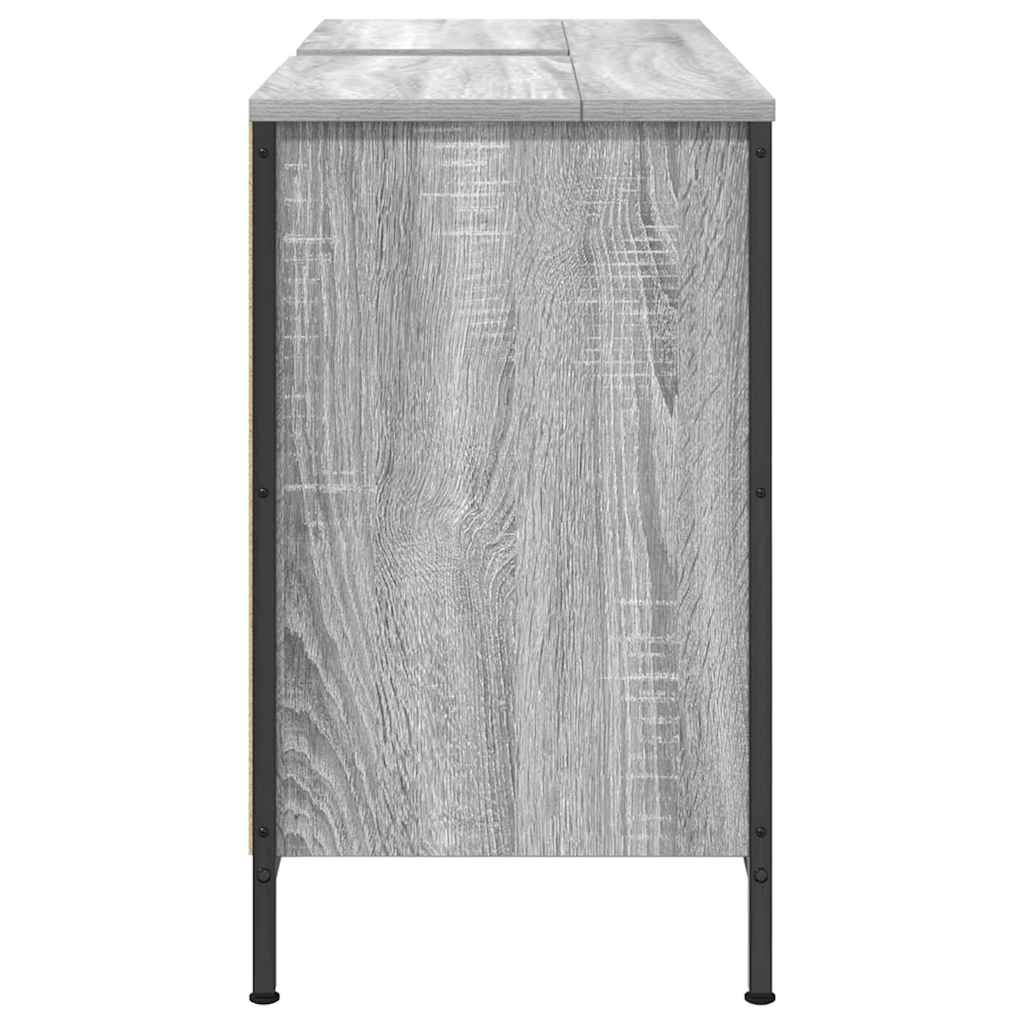 Mobile Lavabo con Cassetti-Armadietto da bagno Grigio Sonoma 90x34,5x60 cm