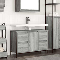 Mobile Lavabo con Cassetti Grigio Sonoma 90x34,5x60 cm 861890