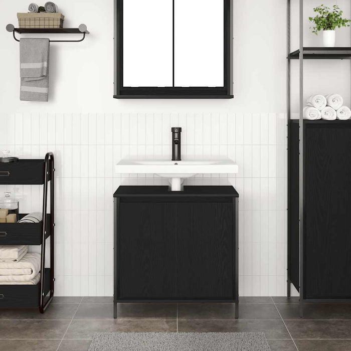 vidaXL Mobile Lavabo da Bagno Nero 60x34,5x60 cm