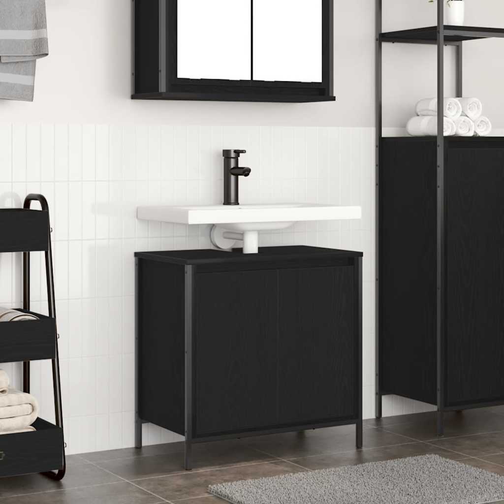Mobile Lavabo da Bagno Nero 60x34,5x60 cm 861892