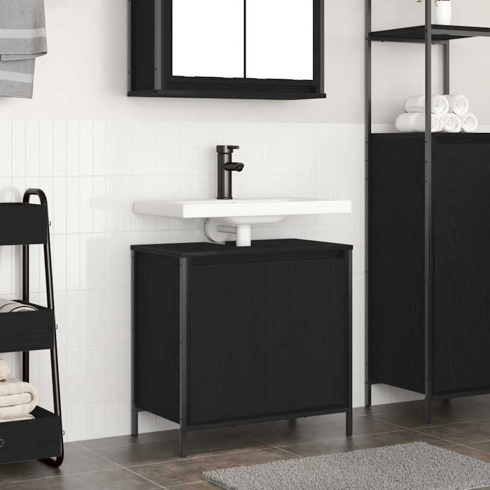 Mobile Lavabo da Bagno Nero 60x34,5x60 cm 861892