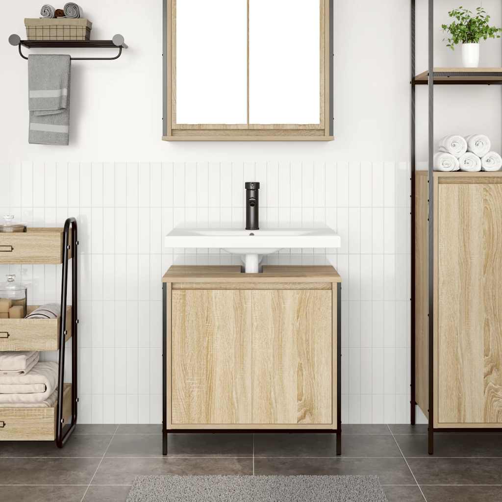 Mobile Lavabo da Bagno-Armadietto da bagno Rovere Sonoma 60x34,5x60 cm