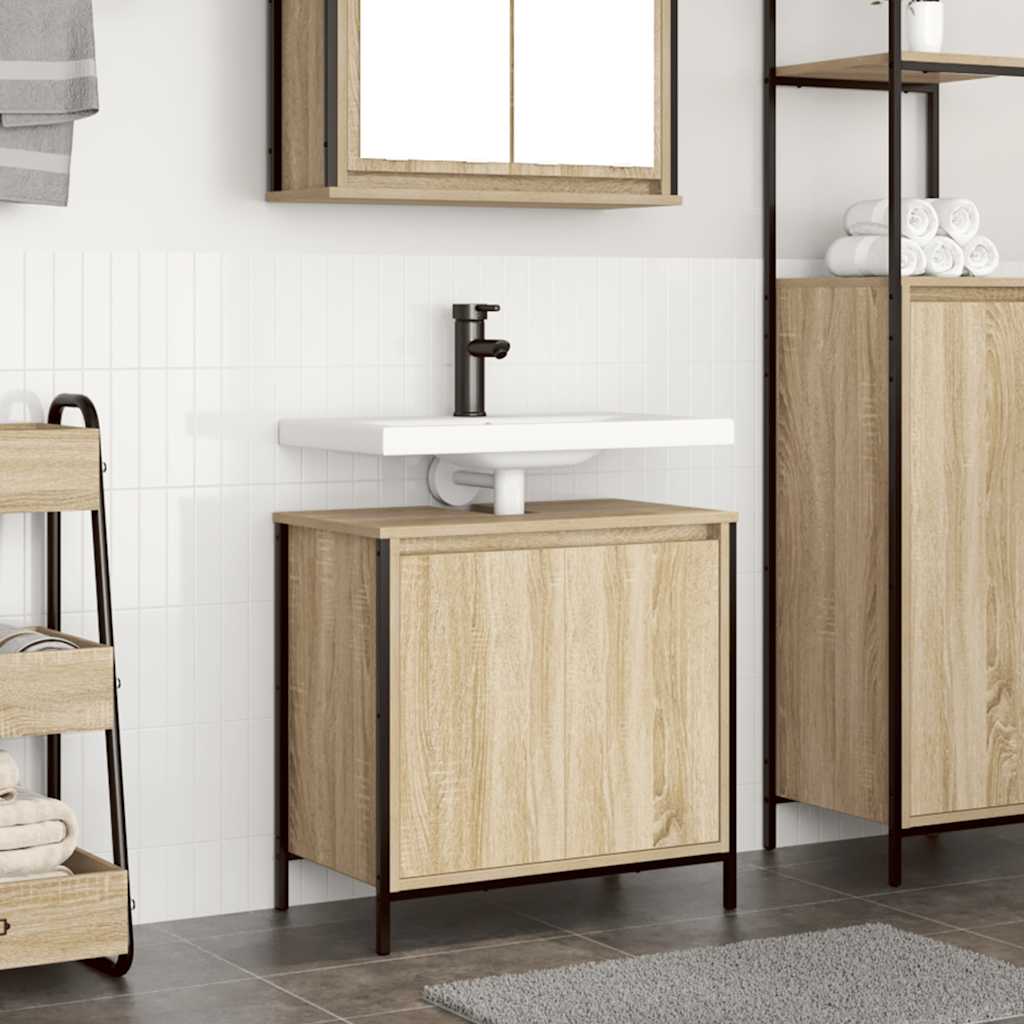 vidaXL Mobile Lavabo da Bagno Rovere Sonoma 60x34,5x60 cm