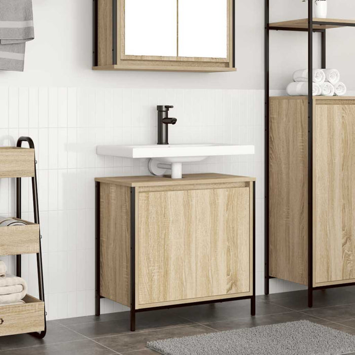 Mobile Lavabo da Bagno-Armadietto da bagno Rovere Sonoma 60x34,5x60 cm