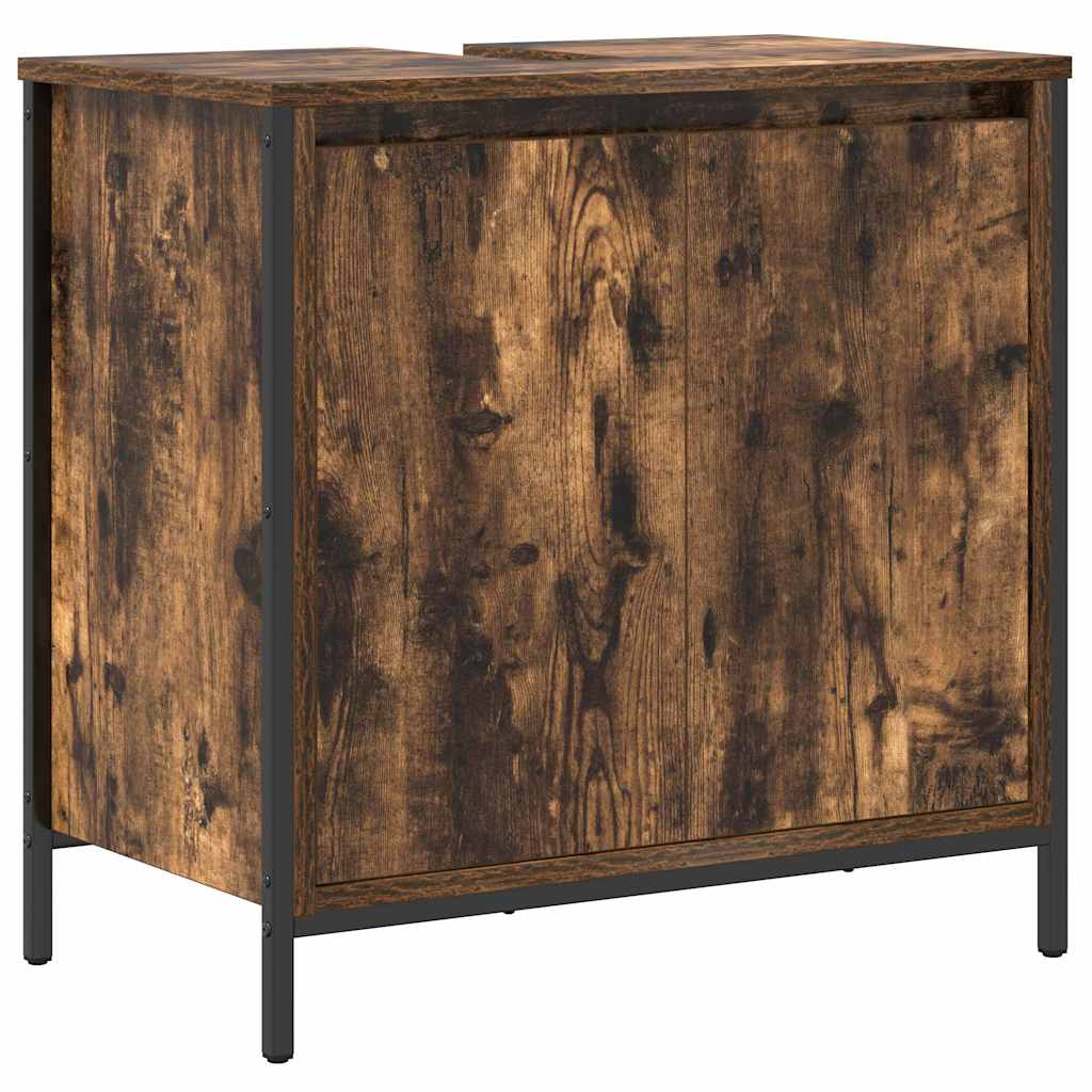 Mobile Lavabo da Bagno-Armadietto da bagno Rovere Fumo 60x34,5x60 cm