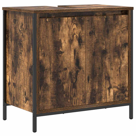 Mobile Lavabo da Bagno-Armadietto da bagno Rovere Fumo 60x34,5x60 cm