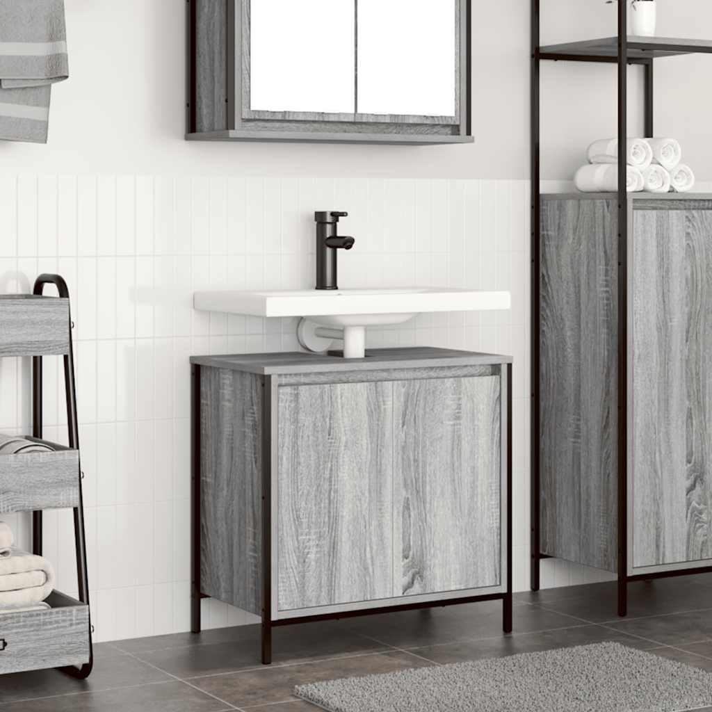 Mobile Lavabo da Bagno Grigio Sonoma 60x34,5x60 cm 861895