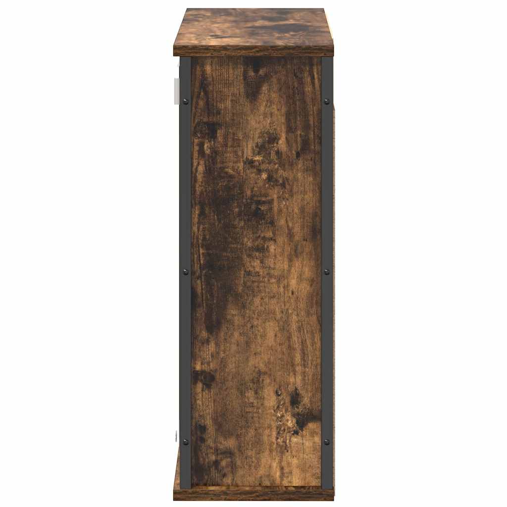 Pensile da Bagno con Specchio-Mobile bagno con specchio Rovere Fumo 60x21x60 cm