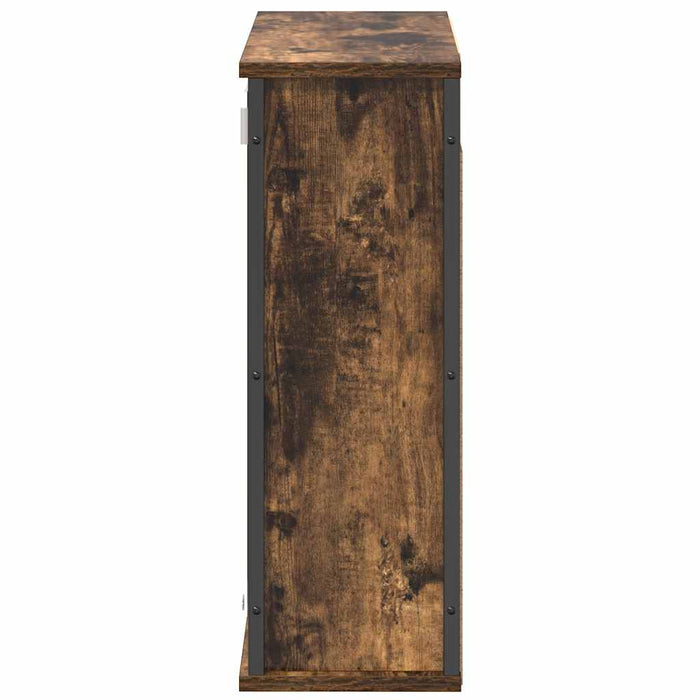 Pensile da Bagno con Specchio-Mobile bagno con specchio Rovere Fumo 60x21x60 cm