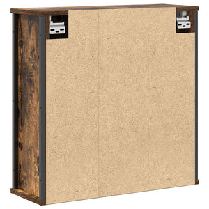 Pensile da Bagno con Specchio-Mobile bagno con specchio Rovere Fumo 60x21x60 cm