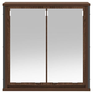 Pensile da Bagno con Specchio Rovere Marrone 60x21x60 cm 861901