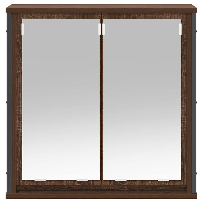 Pensile da Bagno con Specchio Rovere Marrone 60x21x60 cm 861901