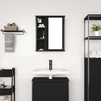 Pensile da Bagno con Specchio Rovere Nero 50x21x60 cm 861902