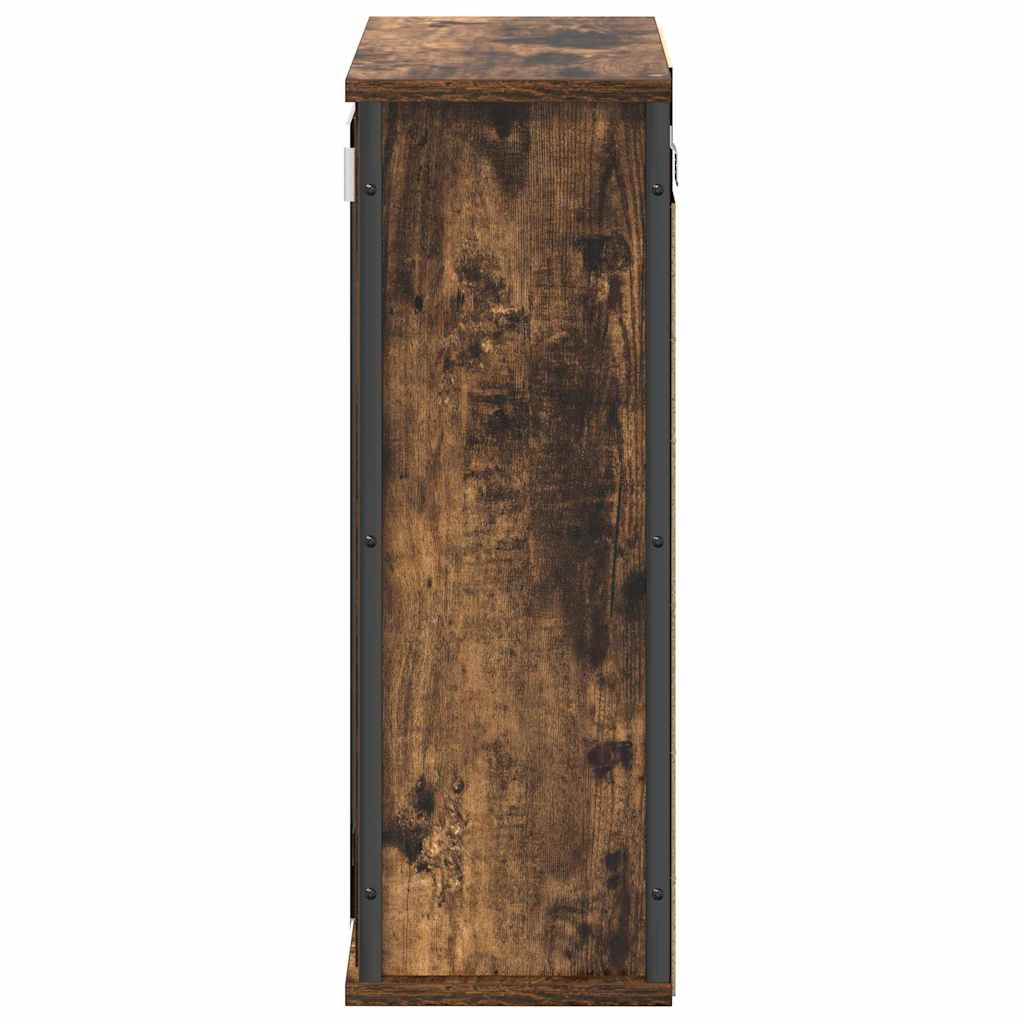 Pensile da Bagno con Specchio-Mobile bagno con specchio Rovere Fumo 50x21x60 cm