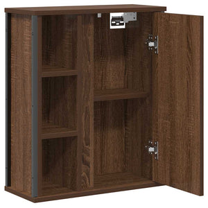 Pensile da Bagno con Specchio-Mobile bagno con specchio Rovere Marrone 50x21x60 cm