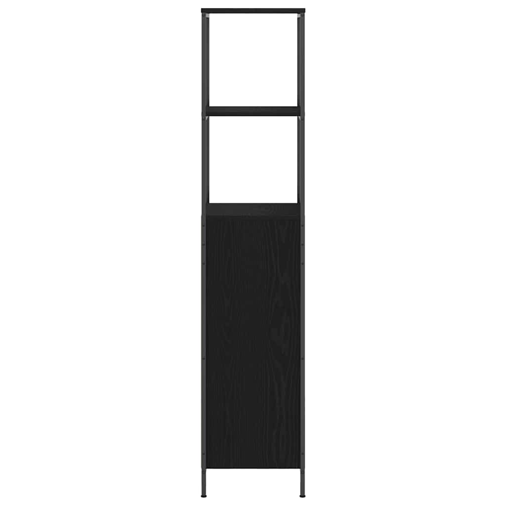 Mobile da Bagno con Ripiani Rovere Nero 36x35x165 cm 861907
