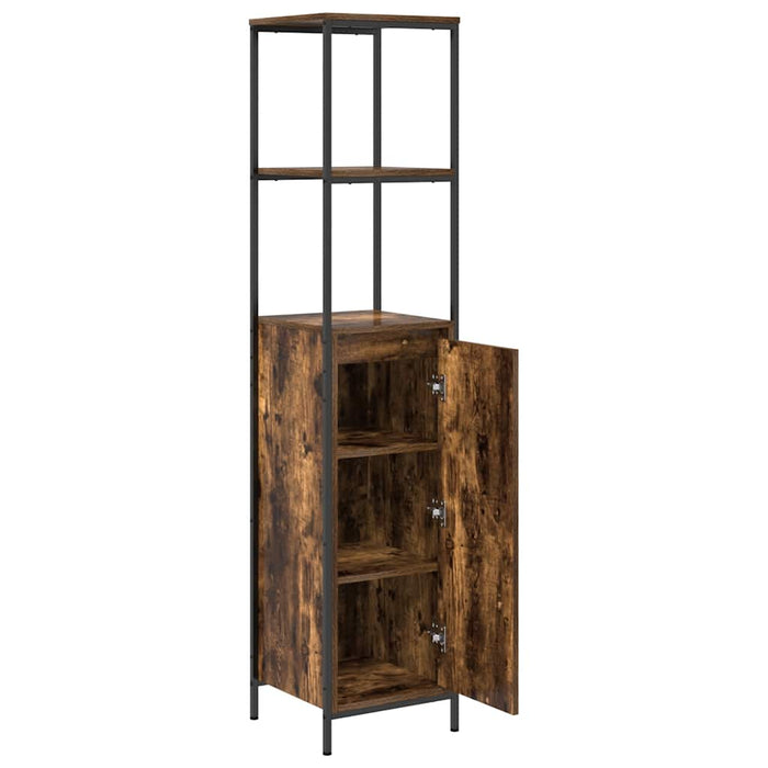 Mobile da Bagno con Ripiani Rovere Fumo 36x35x165 cm 861909