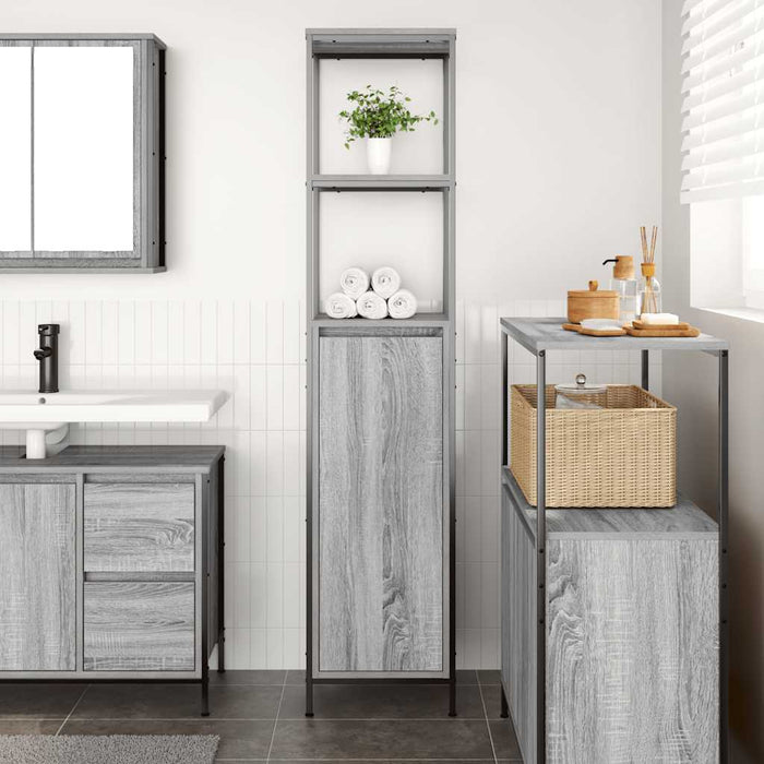 Mobile da Bagno con Ripiani Grigio Sonoma 36x35x165 cm 861910