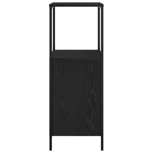 Mobile da Bagno con Ripiani Rovere Nero 36x35x95 cm