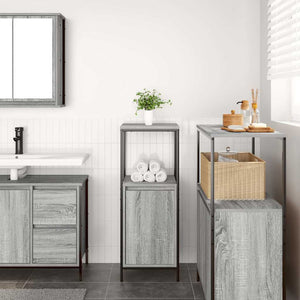 Mobile da Bagno con Ripiani Grigio Sonoma 36x35x95 cm 861915