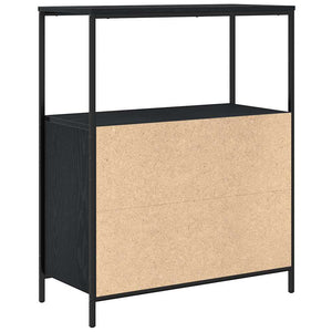 Mobile da Bagno con Ripiani Rovere Nero 76,5x35x95 cm 861917