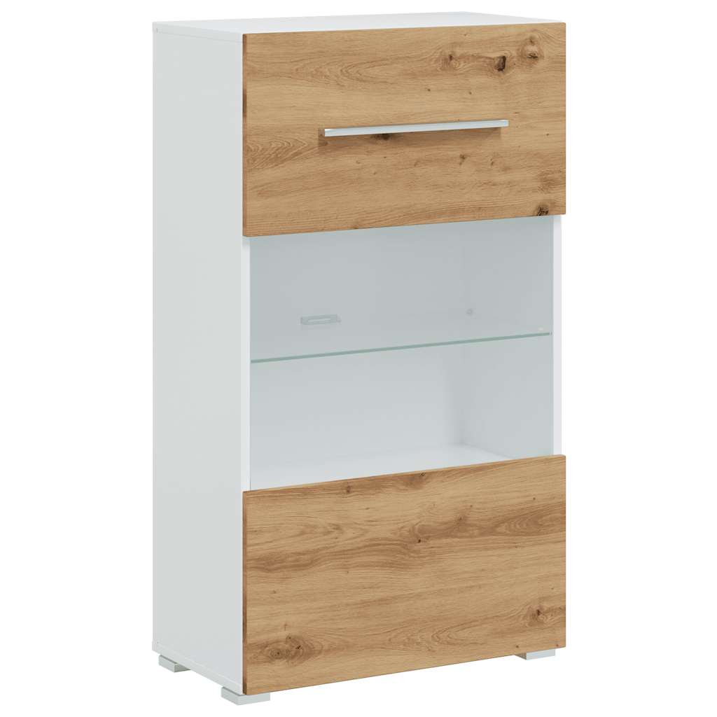 vidaXL Mobile TV 5 pz con Illuminazione a LED Rovere Artigianale