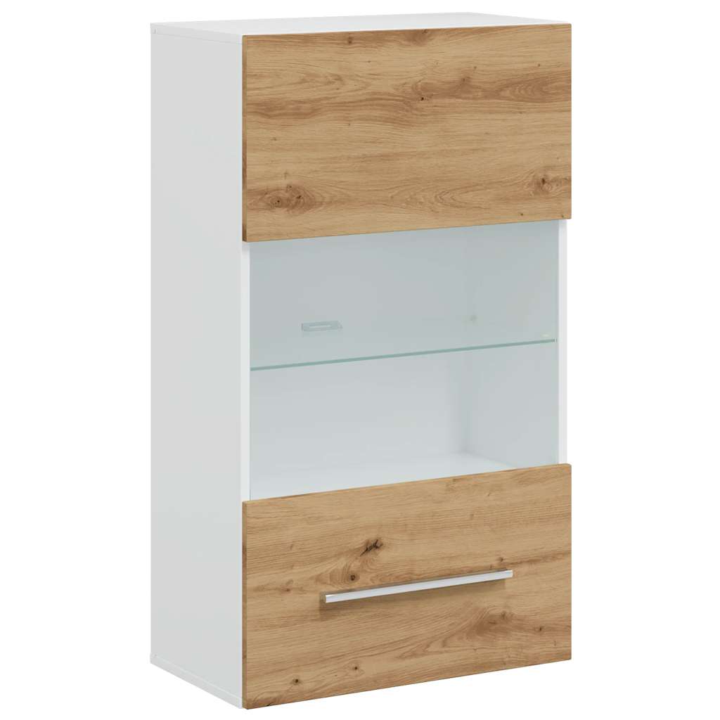 Mobile TV 5 pz-Mobile per TV-Credenza TV con Illuminazione a LED Rovere Artigianale