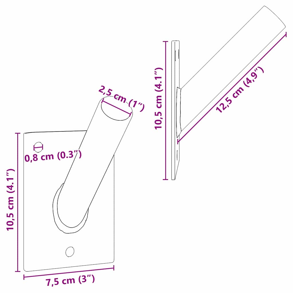 Supporto per palo della bandiera Nero 10.5 x 7.5 cm Acciaio 4106544