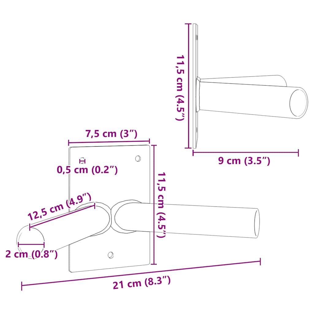 Supporto per palo della bandiera Argento 11.5 x 7.5 cm Acciaio 4106551