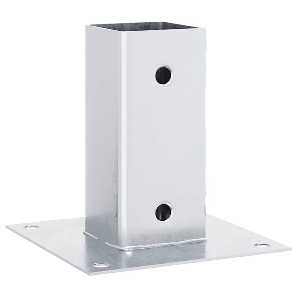 vidaXL Basi per Pali Quadrate 4 pz Argento 61x61 mm in Acciaio Zincato
