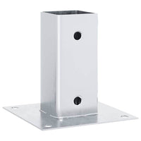 vidaXL Basi per Pali Quadrate 4 pz Argento 61x61 mm in Acciaio Zincato