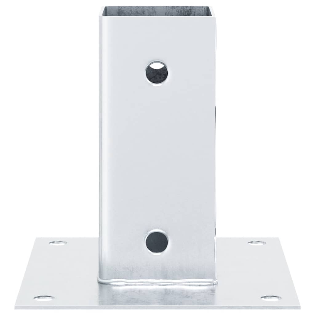 vidaXL Basi per Pali Quadrate 4 pz Argento 61x61 mm in Acciaio Zincato