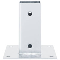 vidaXL Basi per Pali Quadrate 4 pz Argento 61x61 mm in Acciaio Zincato