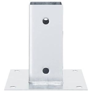 vidaXL Basi per Pali Quadrate 4 pz Argento 61x61 mm in Acciaio Zincato